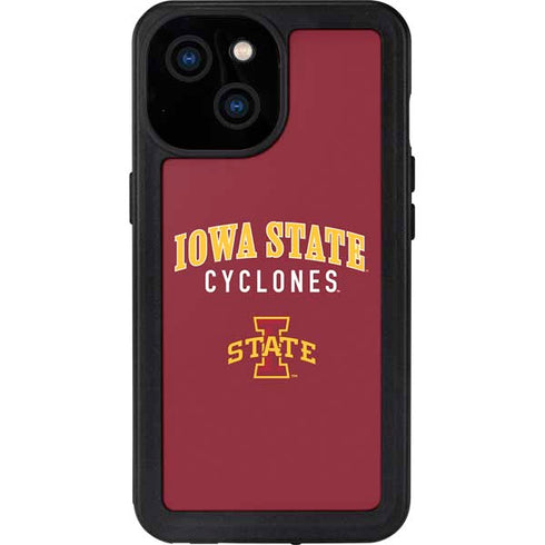 Iowa State University Collegiate Text iPhone 15 Waterproof Case